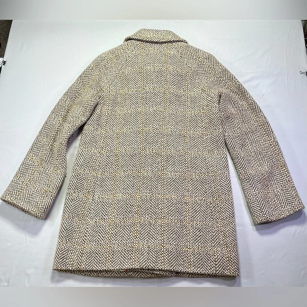 J. Crew Vintage Inspired Wool Blend Tweed Swing Jacket Coat - Brown Cream - 4 - Picture 8 of 8